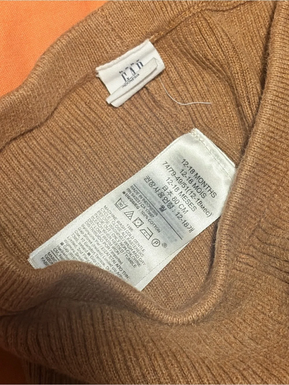 Baby Gap 2-Pack Ribbed Knit Leggings 12-18M Black & Camel Button Cuff